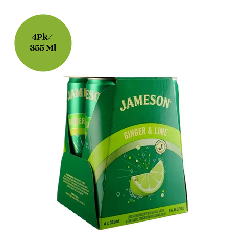 Jameson Whiskey Ginger & Lime RTD Cocktail 4pk 355mL Cans