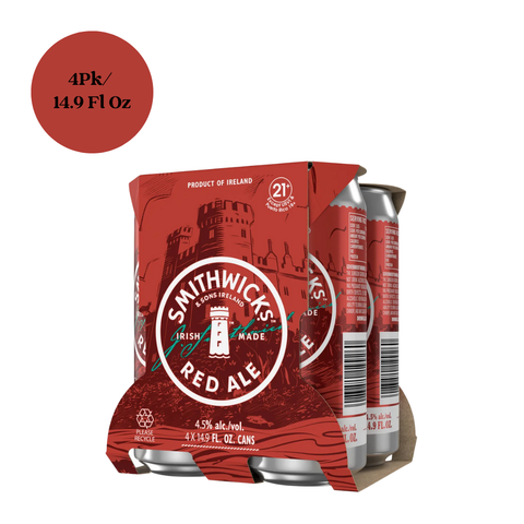 Smithwick's Irish Made Red Ale Beer 4pk 14.9 fl oz Cans