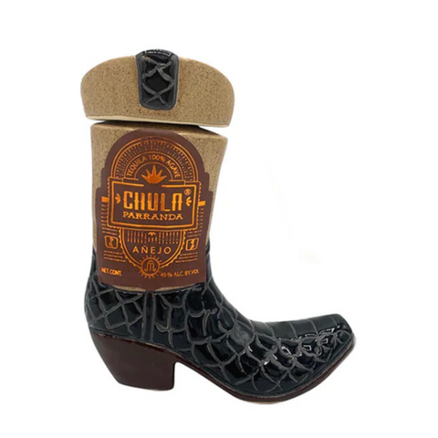 Chula Parranda Tequila Anejo Ceramic Boot (Brown) 750mL