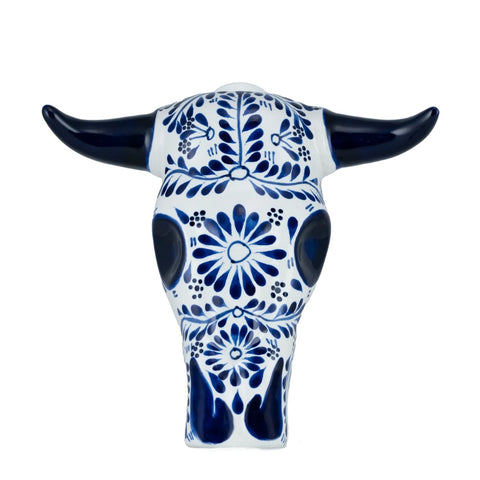 Barebone By Azulejos Trophy Head Añejo Tequila 750mL (Blue/ White Talavera)