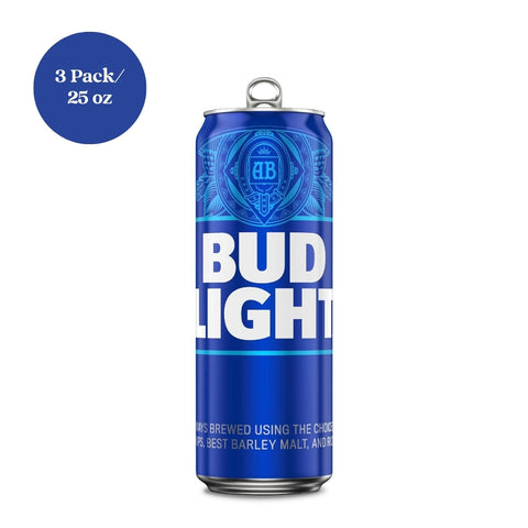 Bud Light Beer 3pk 25 fl oz cans