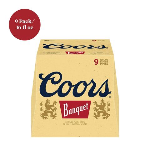 Coors Banquet Aluminum Bottle Beer 9pk 16 fl oz Cans
