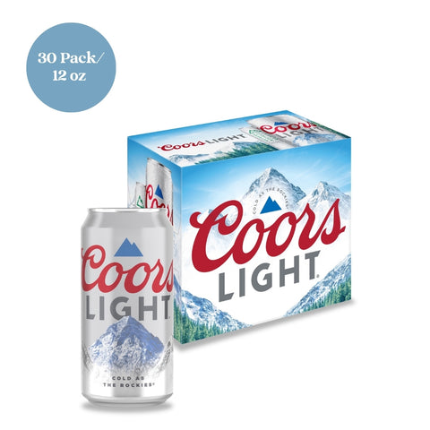 Coors Light Beer 30pk 12 fl oz Vented Wide Mouth Can