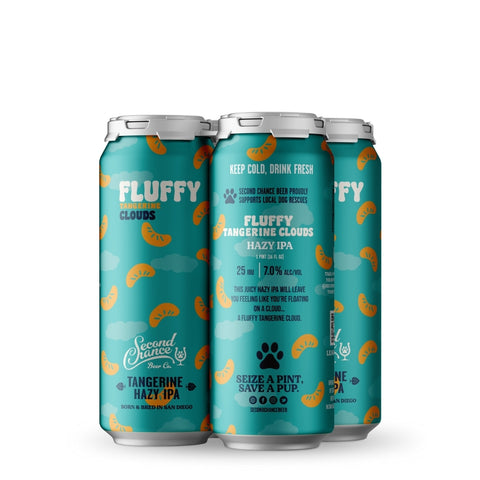 Second Chance Fluffy Tangerine Clouds Hazy IPA 4pk 16 fl oz Cans