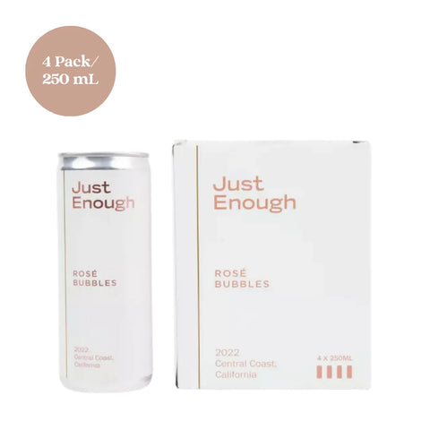 Just Enough Rosé Bubbles Wine 2021 4pk 250mL Cans