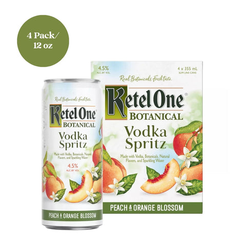 Ketel One Botanical Vodka Spritz Peach & Orange Blossom 12 fl oz 4pk cans