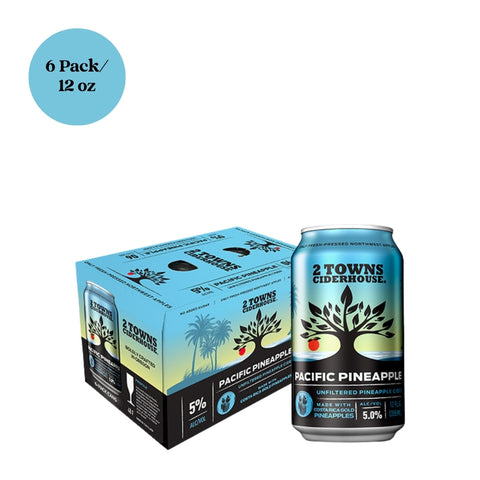 2 Towns Pacific Pineapple Cider 6pk 12 fl oz Can