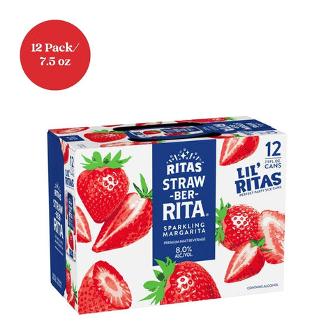 Ritas Straw-ber-rita Sparkling Margarita RTD Cocktail 12pk 7.5 fl oz Cans