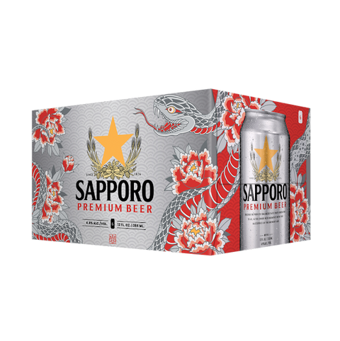 Sapporo Lager Beer 6pk 12 fl oz cans