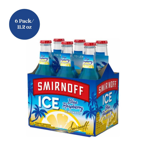 Smirnoff Ice Blue Raspberry Lemonade Malt Beverage 6pk 11.2 fl oz Bottles