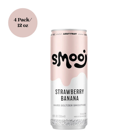 Smooj Hard Smoothie Strawberry Banana Malt Beverage 4pk 12 fl oz