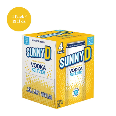 Sunny D Orange Pineapple Vodka Seltzer Hard Seltzer 4pk 12 fl oz Cans