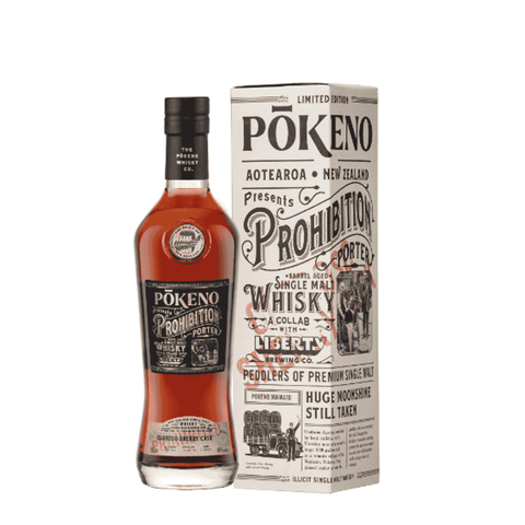 Pokeno Prohibition Porter Barrel Aged Single Malt Liberty Brewing Co. Collab Whisky 700mL