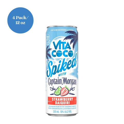 Vita Coco Spiked with Captain Morgan Strawberry Daiquiri 12 fl oz 4pk Cans