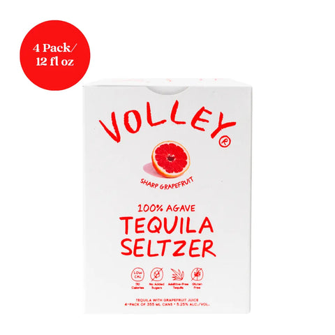 Volley Sharp Grapefruit Tequila Seltzer 4pk 12 fl oz Cans