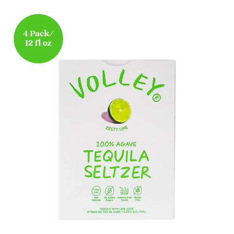Volley Tequila Seltzer Lime 4pk 12 fl oz Cans