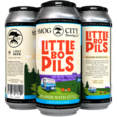 Smog City Little Bo Pils Pilsner Beer 19.2 fl oz Single Can