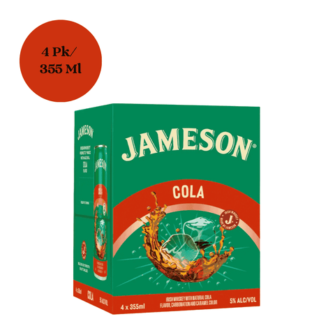 Jameson Whiskey Cola RTD Cocktail 4pk 355mL Cans