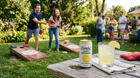 Simply Spiked Lemonade for backyard cornhole tournaments