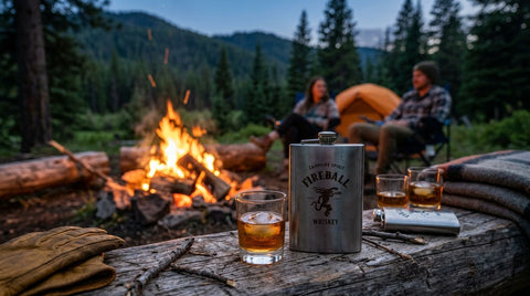 Fireball whiskey for camping trip flasks