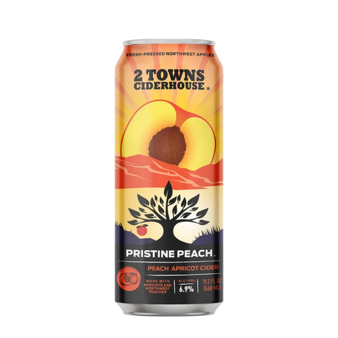 2 Towns Pristine Peach Cider 19.2 fl oz