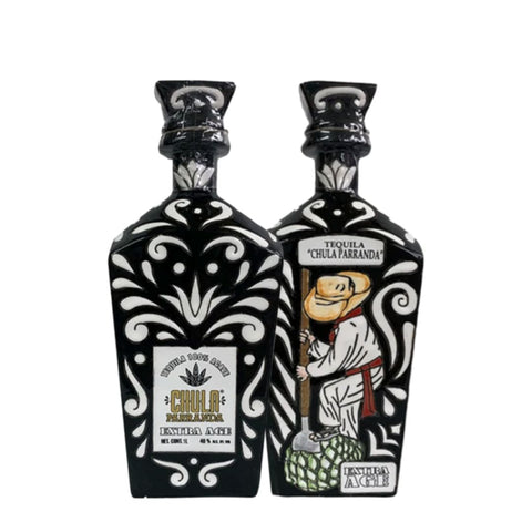 Chula Parranda Añejo Tequila 1L (Black Ceramic Bottle)