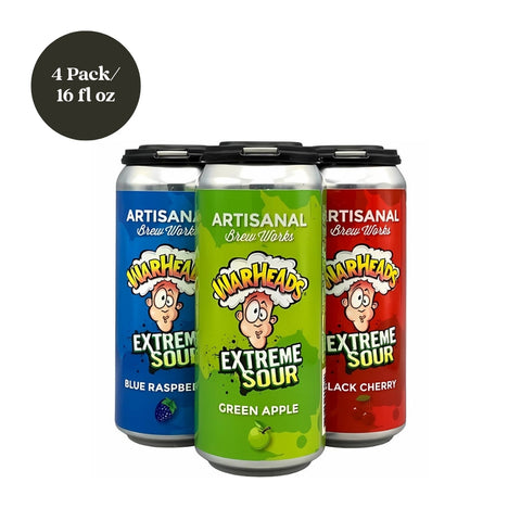 Artisanal Brew Works Warheads Sour Variety Seltzer 4pk 16 fl oz cans