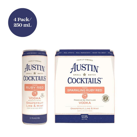 Austin Cocktails Sparkling Fred's Ruby Red Cocktail 4pk 250mL