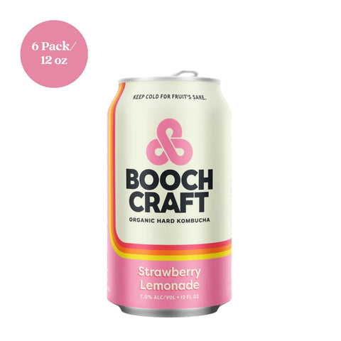 Booch Craft Hard Kombucha Strawberry Lemonade 6pk 12 fl oz cans