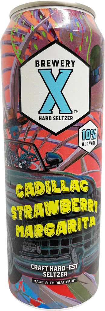 Brewery X Cadilllac Strawberry Margarita Hard Seltzer 19oz