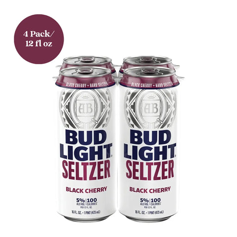 Bud Light Seltzer Flavor Burst Black Cherry Hard Seltzer 4pk 12/16 fl oz