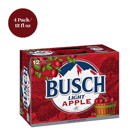 Busch Light Apple Lager Beer 4pk 12 fl oz Cans