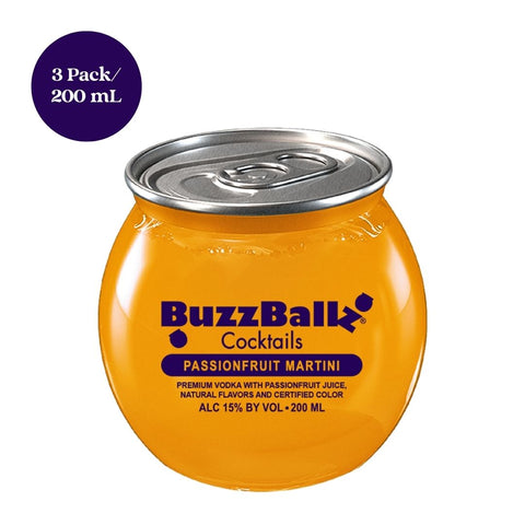 BuzzBallz Passionfruit Martini Cocktails 3pk 200mL