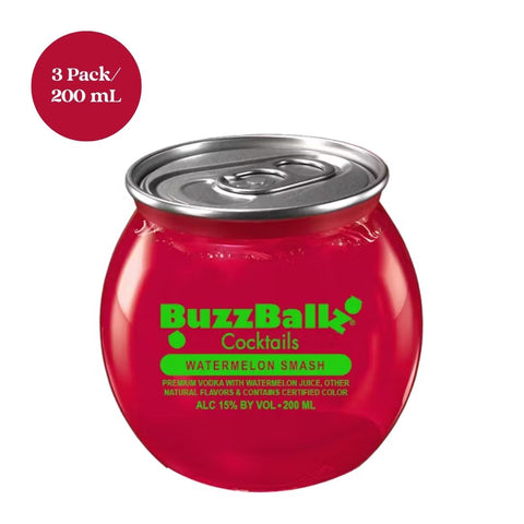 BuzzBallz Watermelon Smash RTD Cocktail 3pk 200mL