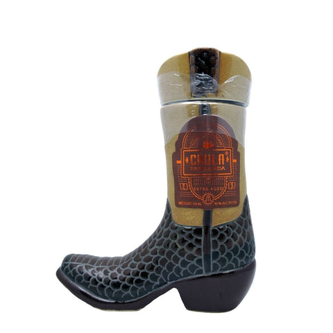 Chula Parranda Tequila Extra Anejo Ceramic Boot (Brown) 750mL