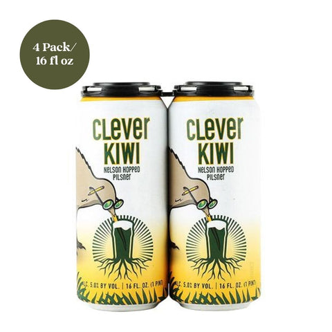 Clever Kiwi Nelson Hopped Pilsner Burgeon Beer 4pk 16 fl oz