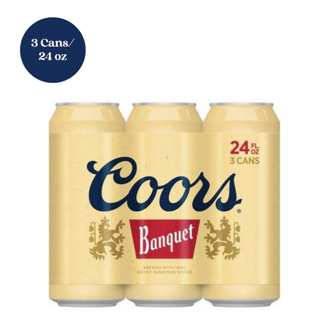 Coors Banquet Beer 24 fl oz 3 cans