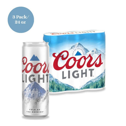 Coors Light Beer 24 fl oz 3pk Can