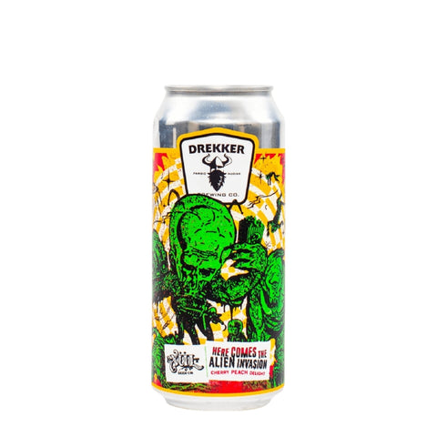 Drekker Here Comes The Alien Invasion Cherry Peach Delight Beer 16 fl oz