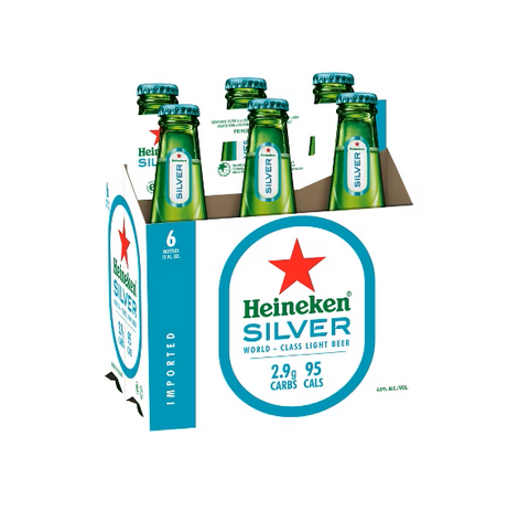 Heineken Silver Imported Lager Beer 6pk 12 fl oz Bottles