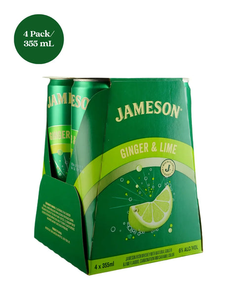 Jameson Whiskey Ginger & Lime RTD Cocktail 4pk 355mL Cans