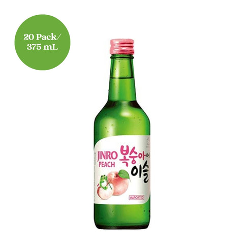 Jinro Peach Soju 375mL (Pack of 20 Bottles)