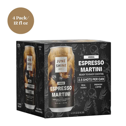 June Shine Vodka Espresso Martini RTD Cocktail 4pk 12oz Cans