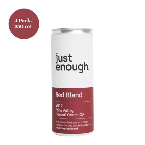 Just Enough Edna Valley Red Blend Wine 4pk 250mL