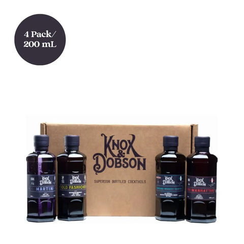 Knox & Dobson Superior Bottled Cocktails Gift Set RTD Cocktail 4pk 200mL