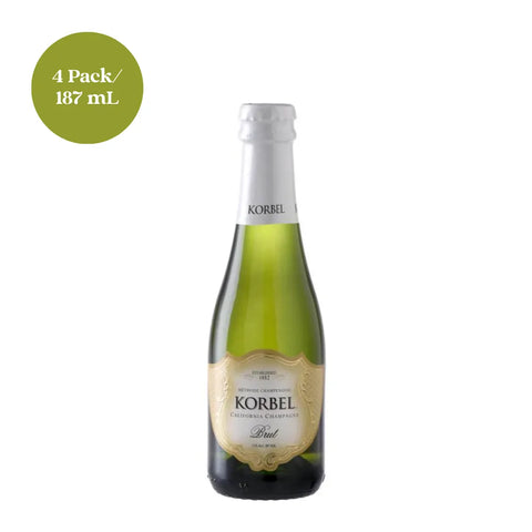 Korbel California Champagne Brut Sparkling Wine 187mL 4pk Mini Bottles