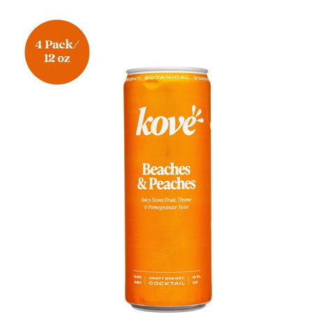 Kove Beaches & Peaches Hard Kombucha 12 fl oz 4pk