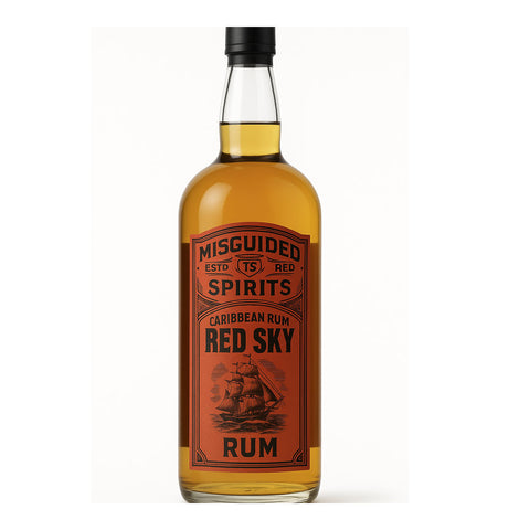 Misguided Spirits Caribbean Queen's Red Sky Dark Rum 1L