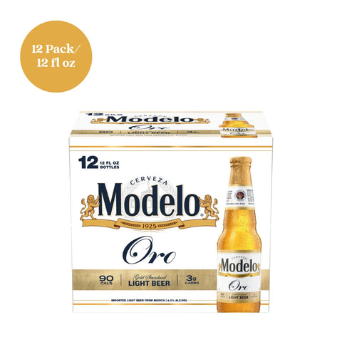 Modelo Oro Standard Light Lager Beer 12pk 12 fl oz Bottles