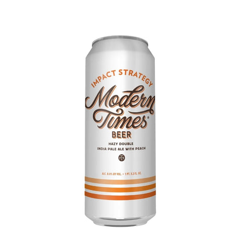 Modern Times Impact Strategy Hazy Double IPA with Peach 19.2 fl oz